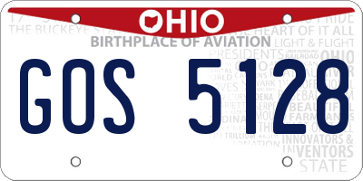 OH license plate GOS5128
