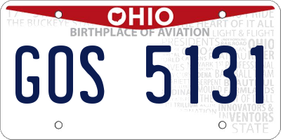 OH license plate GOS5131