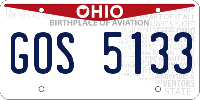 OH license plate GOS5133
