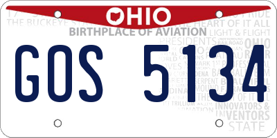 OH license plate GOS5134