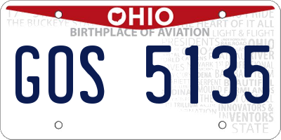 OH license plate GOS5135