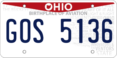 OH license plate GOS5136