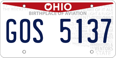 OH license plate GOS5137