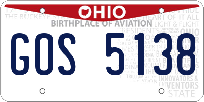 OH license plate GOS5138