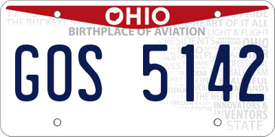 OH license plate GOS5142