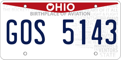 OH license plate GOS5143