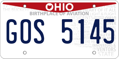 OH license plate GOS5145