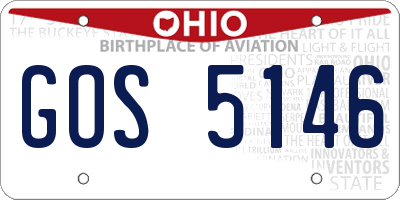OH license plate GOS5146