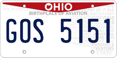 OH license plate GOS5151