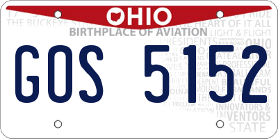 OH license plate GOS5152