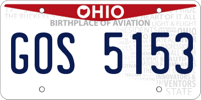 OH license plate GOS5153