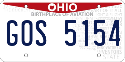OH license plate GOS5154