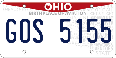 OH license plate GOS5155