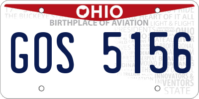 OH license plate GOS5156