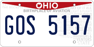OH license plate GOS5157