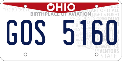 OH license plate GOS5160