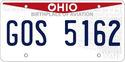 OH license plate GOS5162