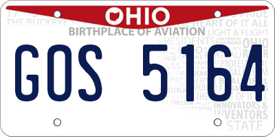 OH license plate GOS5164