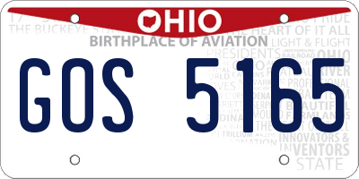 OH license plate GOS5165