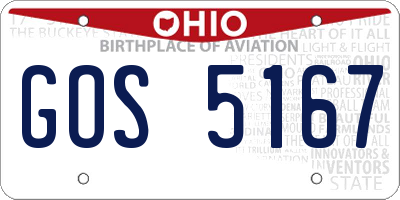 OH license plate GOS5167