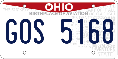 OH license plate GOS5168