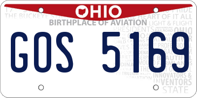 OH license plate GOS5169