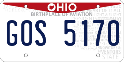 OH license plate GOS5170