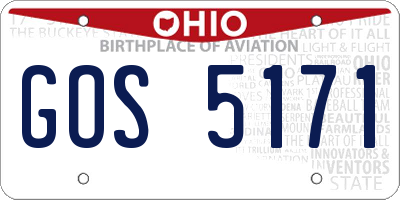 OH license plate GOS5171
