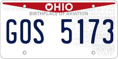 OH license plate GOS5173