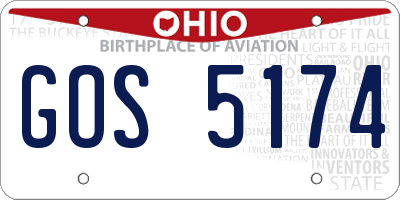 OH license plate GOS5174
