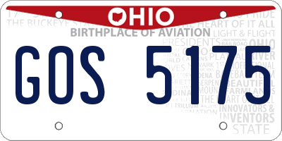 OH license plate GOS5175