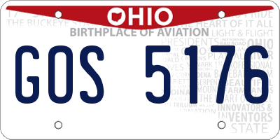 OH license plate GOS5176