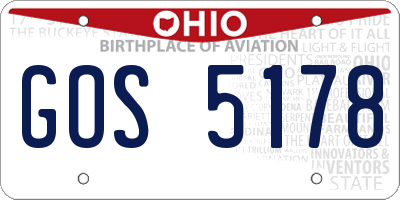 OH license plate GOS5178