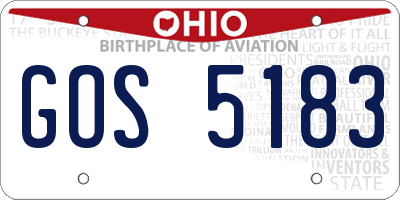 OH license plate GOS5183