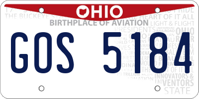 OH license plate GOS5184
