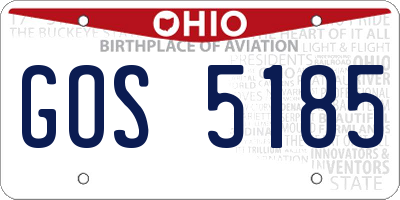 OH license plate GOS5185