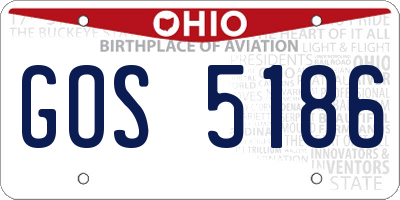 OH license plate GOS5186