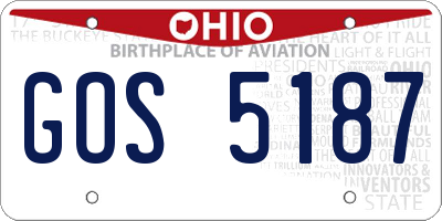 OH license plate GOS5187