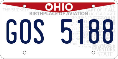 OH license plate GOS5188