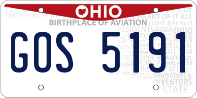 OH license plate GOS5191