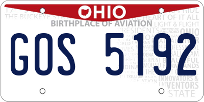 OH license plate GOS5192