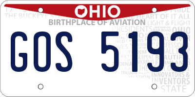 OH license plate GOS5193