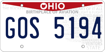 OH license plate GOS5194