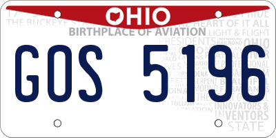 OH license plate GOS5196