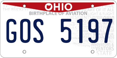 OH license plate GOS5197