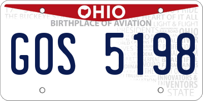 OH license plate GOS5198