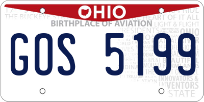 OH license plate GOS5199
