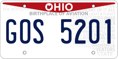 OH license plate GOS5201