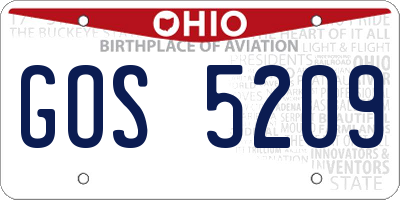 OH license plate GOS5209