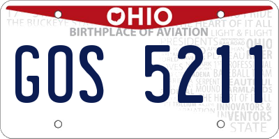 OH license plate GOS5211